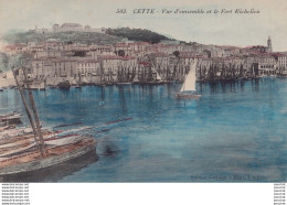 Delcampe - C13-34) CETTE (HERAULT) VUE D ' ENSEMBLE ET LE FORT RICHELIEU  - COLORISEE - 2 SCANS ) - Sete (Cette)