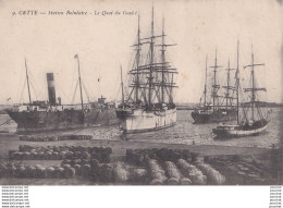 Delcampe - C13-34) CETTE (HERAULT) STATION BALNEAIRE - LE QUAI DU GOULET - VOILIERS - BATEAUX - TONNEAUX -  2 SCANS ) - Sete (Cette)