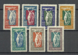 Delcampe - LITAUEN Lithuania 1921 Michel 109 - 115 * Air Plane Junker F-13 Engel Angel - Lithuania