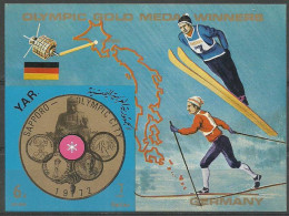 Delcampe - Yemen, Arab Republic 1971 Mi Block 173 MNH (ZS10 YMMbl173) - Ski