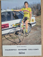 Delcampe - Card Michele Moro - Team Italbonifica-Navigare-Conti - 1990 - Cycling  - Cyclisme - Ciclismo - Wielrennen - Radsport