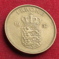 Delcampe - Denmark 1 Krone 1957   Dinamarca Danemark Danimarca   W ºº - Danemark