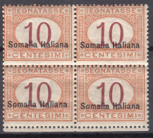 Delcampe - Italy Colonies Somalia 1920 Segnatasse Sassone#24 Mint Never Hinged Pc. Of 4 - Somalia
