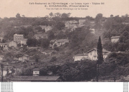 Delcampe - 47) AGEN - CAFE - RESTAURANT DE L ' ERMITAGE - E. CHARAIRE - PROPRTETAIRE - VUE DU CAFE SUR LE COTEAU - 2 SCANS - Agen
