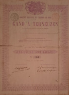 Delcampe - S.A. Du Chemin De Fer De Gand à Terneuzen - 1865  !! - Action De 500 Francs - Chemin De Fer & Tramway