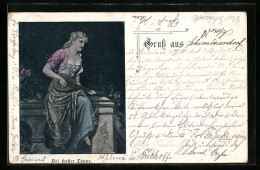 Delcampe - AK Junge Frau Spielt Lautengitarre - Musik Und Musikanten