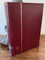 Delcampe - Album De Timbres Vide Gd Format 64 Pages Fd Noir, 9 Bandes/page (FN64-4)Bordeaux. Couverture Cuir - Groß, Grund Schwarz