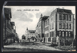 Delcampe - AK Lehrte, Feldstrasse Mit Schule - Lehrte