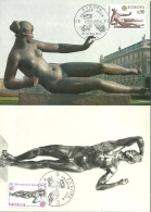 Delcampe - France 1974 Mi 1869-1870 Max Card (MAX ZE1 FRN1869-1870a) - Nus