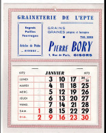 Delcampe - Calendrier  Publicitaire  Pierre Boiry   27 Gisors - Graineterie De L'epte - Annee 1972 - Grossformat : 1971-80