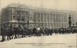 Delcampe - CPA Funerailles Du Marechal Foch Le Cortege Place De La Concorde - Funérailles