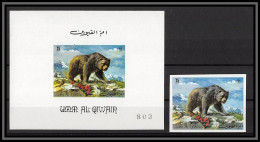 Delcampe - 0173e/ Umm Al Qiwain ** MNH Michel N°481 B Ours Bear Non Dentelé Imperf + Deluxe Miniature Sheet Amimaux Animals - Bären