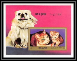 Delcampe - 0139/ Umm Al Qiwain ** MNH Michel Bloc N°55 Chats Cats Chiens Dogs Non Dentelé Imperf 1972 - Hunde