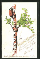 Delcampe - Präge-AK Maikäfer Krabbelt Einen Baumstamm Hinauf - Insectes