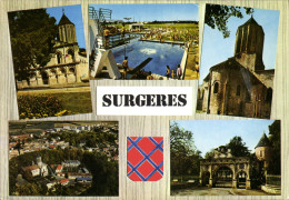 Delcampe - CPSM Surgeres Eglise Notre Dame La Piscine Eglise Notre Dame - Surgères