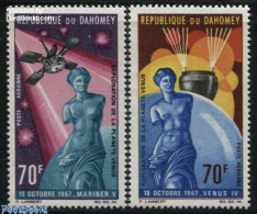 Delcampe - Dahomey 1968 Venus Flights 2v, Mint NH, Religion - Transport - Greek & Roman Gods - Space Exploration - Mythologie
