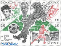 Delcampe - Monaco 1990 FOOTBALL GAMES 4V, Mint NH, Sport - Football - Ongebruikt