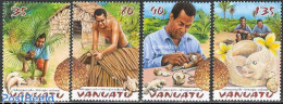 Delcampe - Vanuatu 2003 Natangora 4v, Mint NH, Nature - Fish - Flowers & Plants - Sea Mammals - Art - Handicrafts - Fische