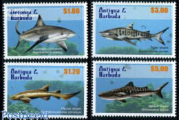 Delcampe - Antigua & Barbuda 2010 Sharks 4v, Mint NH, Nature - Fish - Sharks - Fische