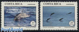 Delcampe - Costa Rica 1993 Dolphins 2v, Mint NH, Nature - Animals (others & Mixed) - Sea Mammals - Costa Rica