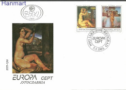 Delcampe - Yugoslavia 1993 Mi 2603-2604 FDC (FDC ZE2 YUG2603-2604) - Nus