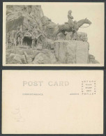 Delcampe - Chile Old Real Photo Postcard Rocks Horse Rider Statue La Pitril Al Ejercito De - Chile