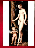 Delcampe - CP Italie Rome Tableau Peintre L. Cranach Vénus - Galerie Borghèse - Ed E. Richter - Femme Enfant Déesse Nue Nudité ... - Exhibitions