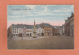 Delcampe - MALMEDY - GRANDE PLACE - ECRITE ENVOYEE A BRAY LEZ BINCHE - Malmedy