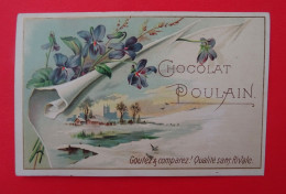 Delcampe - JOLI CHROMO CHOCOLAT POULAIN. CHROMO - PAYSAGE DE NEIGE ET VIOLETTE. - Poulain