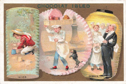 Delcampe - Chromo Chromos Image Chocolat IBLED - Hier Aujourdhui Demain - Image Dorée - Ibled