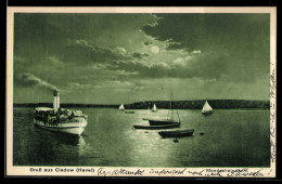 Delcampe - AK Berlin-Kladow, Cladow /Havel, Dampfer Bei Mondschein - Spandau