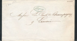 Delcampe - 1862 Cursive " Exprès " Sur Lettre Imprimé Faire-part - Par Porteur Spécial - Décès Conseiller Roi De Prusse - 1849-1876: Klassik
