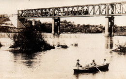 Delcampe - Durazno Rio Yi Railway Bridge Train Real Photo Postcard RPPC Uruguay River Boats Engineering View - Uruguay