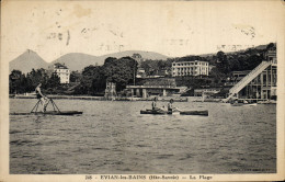Delcampe - CPA Aviron Evian Les Bains La Plage - Aviron