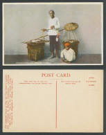 Delcampe - China Chinaman Selling Bacon Chinese Seller & Boy, JAVA East Indies Old Postcard - Chine