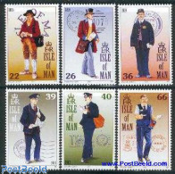 Delcampe - Isle Of Man 2001 Mail Men 6v, Mint NH, Transport - Post - Motorcycles - Post