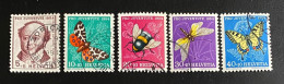 Delcampe - Schweiz 1954 Insekten Pro Juventute Mi. 602 - 606 Gestempelt/o - Gebraucht