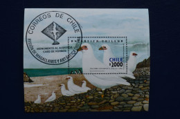 Delcampe - Chili 2001 S/S MNH Tampon Special Monumento Al Albatros Cabo De Hornos Cap Horn Paloma Antartica Chile - Pigeons & Columbiformes