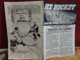 Delcampe - Programme ICE HOCKEY Empire Pool Wembley 1958. Wembley Lions Vs USA - Programs
