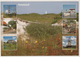 Delcampe - Nederland Ameland Eilandgezicht Vuurtoren Duinen Windmolen Oblitereerd #PBF503 - Ameland