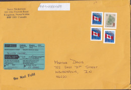 Delcampe - Canada Customs / Douane Label KINGSTON Nova Scotia Cover Brief Lettre INDIANAPOLIS United States Canadian Flag - Lettres & Documents