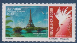 Delcampe - ! Nouvelle Calédonie Adhésif Personnalisé Le Cagou 78 éme Salon D'automne 2025 TVP Rouge Neuf - Ungebraucht