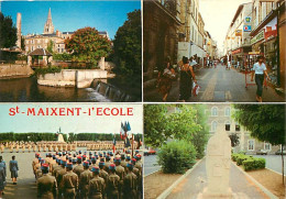Delcampe - Carte Postale - 79 - Saint Maixent L'Ecole - Multivues - Le Vieux Lavoir - La Rue Chalon - La Revue Militaire Du 14 Juil - Saint Maixent L'Ecole