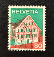 Delcampe - Helvetia Postage Stamp 80 Rappen - Used Stamp - Gestempelt - Oblitérés