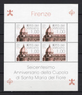 Delcampe - 2018 VATICANO BF 147 MNH ** Cupola Di Santa Maria Del Fiore - Blocks & Kleinbögen