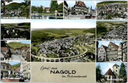 Delcampe - Nagold Schlossberg Hotel Post Bahnhofstrasse Rathausbrunnen Turmstrasse Remigius - Nagold