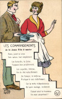 Delcampe - CPA Fantaisie Illustrateur Griff Les Commandements De La Jeune Fille A Marier - Griff