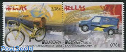 Delcampe - Greece 2013 Europa, Postal Transport 2v [:] From Booklet, Mint NH, History - Sport - Transport - Europa (cept) - Cycli.. - Neufs