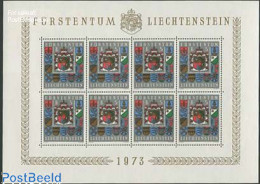 Delcampe - Liechtenstein 1973 National Coat Of Arms M/s, Mint NH, History - Coat Of Arms - Ungebraucht