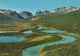 Delcampe - Sverige Lappland Norrbotten Kebnekaise Ladtjojaure Flodlandskap Turbåt #PBI696 - Schweden